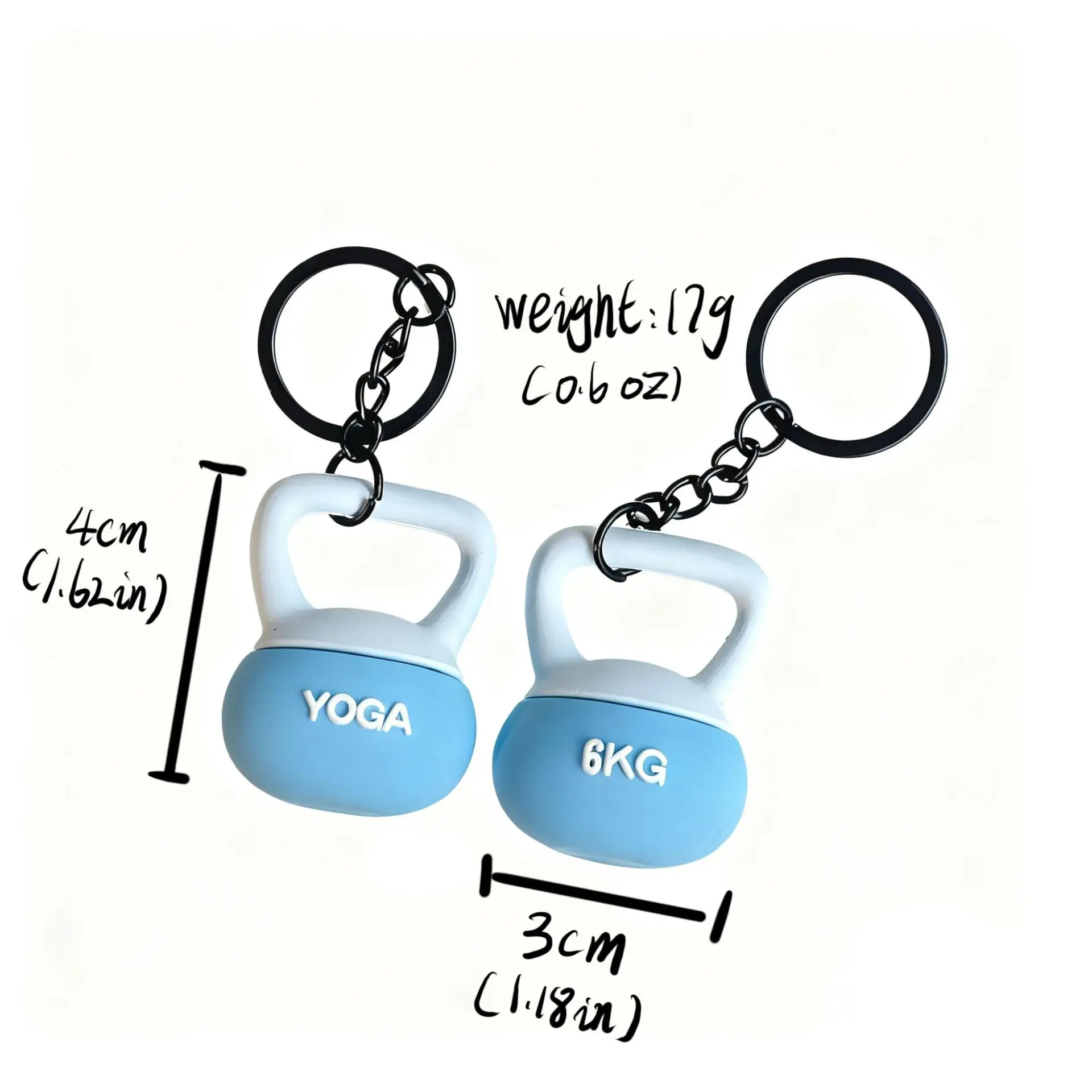 3D kettlebell keychain for women cute sports key chain key holder creative portachiavi chaveiro llaveros bag charm