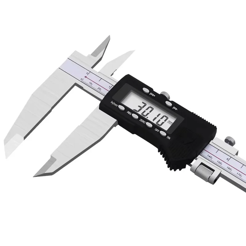 Stainless Steel High Accuracy Digital Caliper, Double-edged Claw Extended Foot Groove 0.03mm