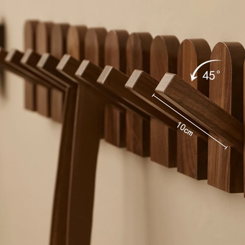 

Wood Wall Mounted Coat Rack With Decorative Hook Clothes Hat Key Hanger Closet For Living Room Furniture