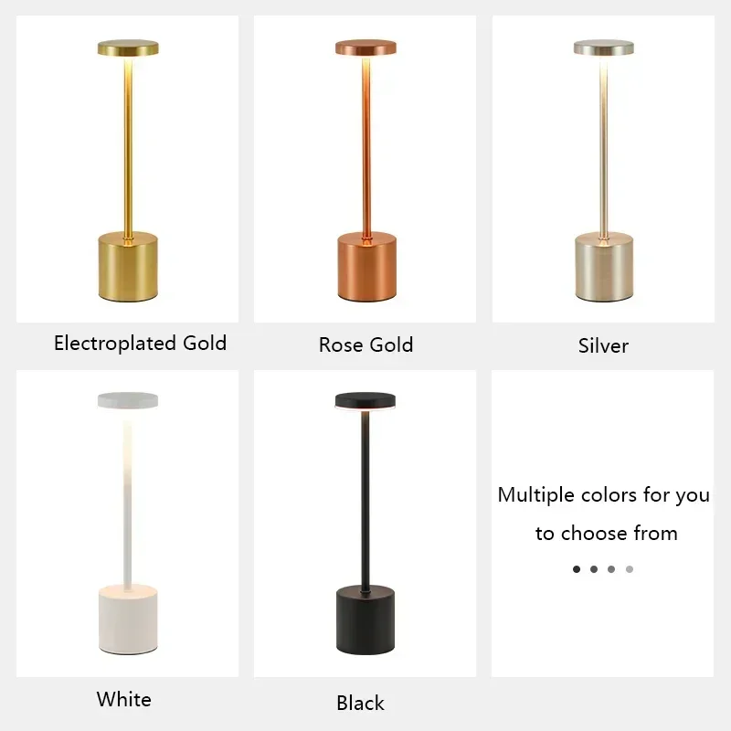 3 Colors in 1 Lamp LED Table Lamp Touch Switch Type C Rechargeable Bedside Night Light Portablefor Club Bar Room Ambient Decor view 2