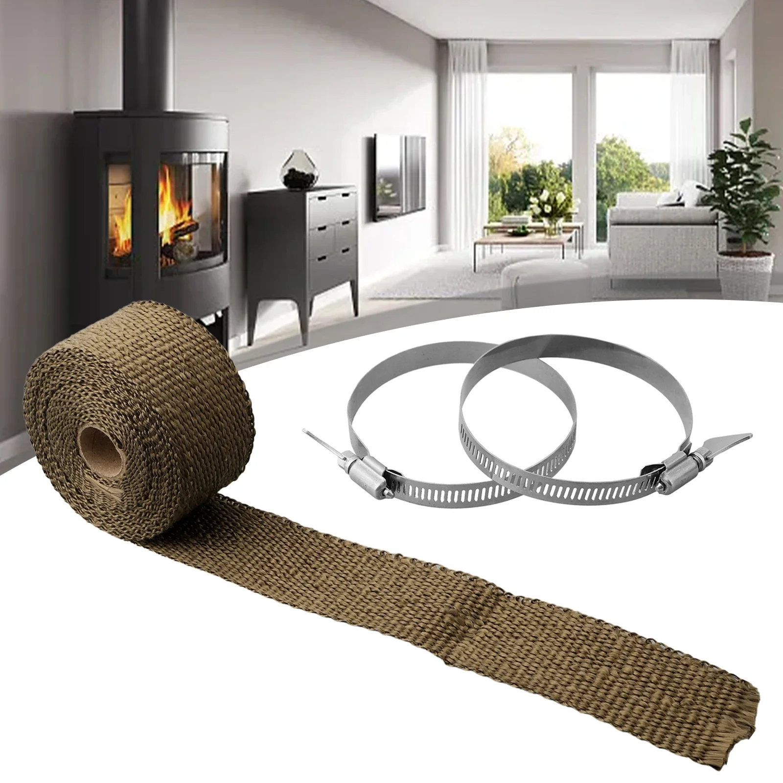 

Cleverly Designed Fireproof Pipe Wrap Tailored For Maximum Efficiency in For DIY Camping Setups With Clamp Support