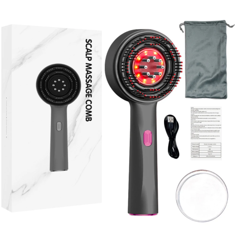 New Electric Head Vibration Massage Comb Red Light Therapy Hair Growth Scalp Relax Brush for Women Anti Hair Loss Hair Care