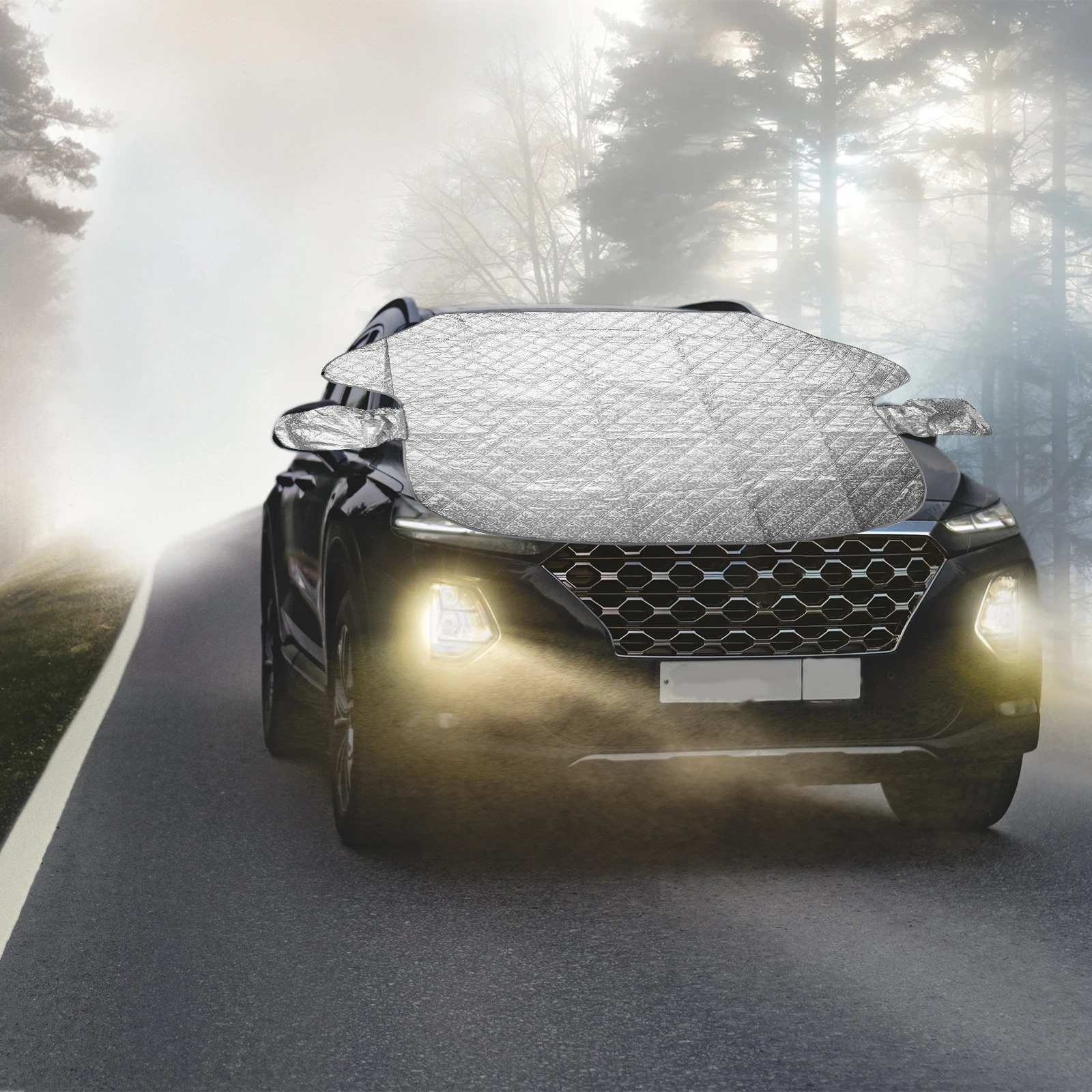 

Magnetic Snow Cover Car Windshield Ice Protector Front Window Sunshade Winter Aluminum Film Fits Cars SUVs Easy Fold Storage
