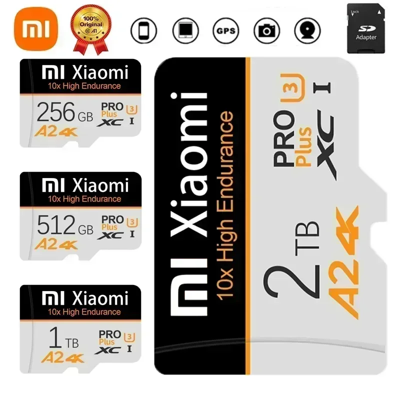 Xiaomi Original Micro SDXC Card 2TB High Speed Micro Tf SD 1TB TF SD Memory Card Mobile Phone Computer Camera Flash Memory Card