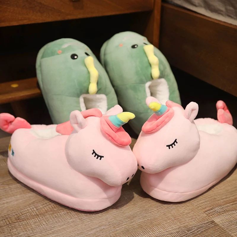 Pantoufles à talons d'animaux de dessin animé pour hommes et femmes, chaussures de maison en peluche, anti-ald, hiver, Nairobi, Orn, hamster, monstre, over, D37, cerf, 1 paire