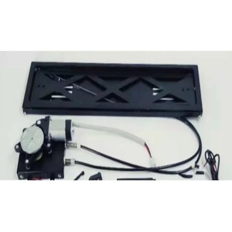 

Car exterior decoration high-end stainless steel black solid front license plate electric license plate holder