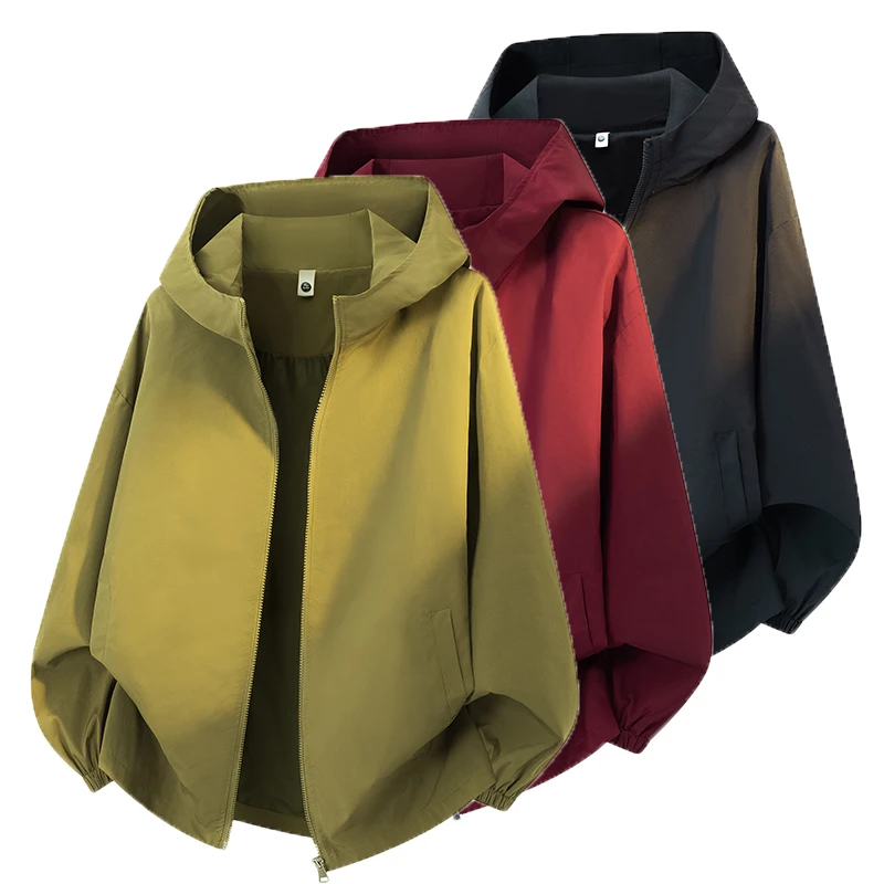 

Men's Zipper Jackets Long Sleeve Bomber Hooded Coats Black Army Green