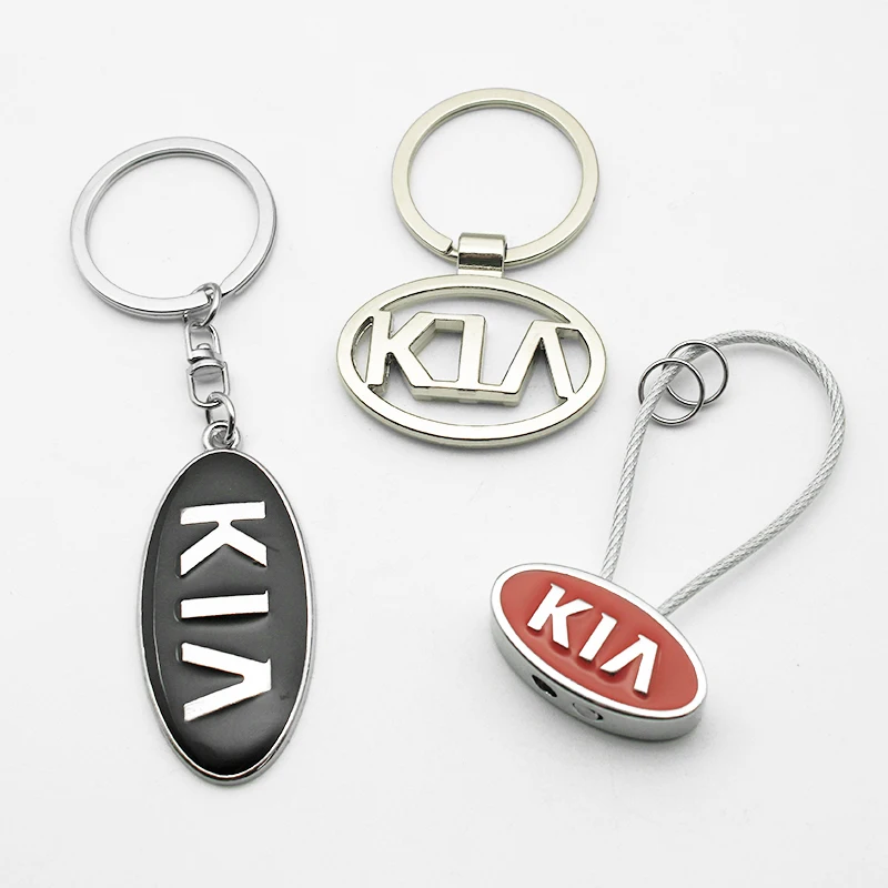 3D Metal+Leather Car KeyChain Key Ring Chain Auto Styling Accessories For Kia Sportage Picanto Rio Ceed Optima 3 5 K3 K5 Sorento