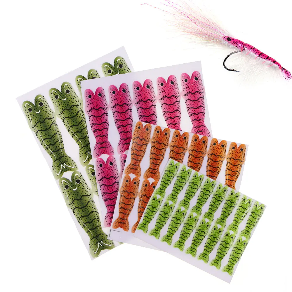 1/4 Sheets Pre-Cut Realistic Shrimps Skin Fly Tying Material Wrap Prawn Shrimps Scuds Fly Tying Material Trout Fishing Lures