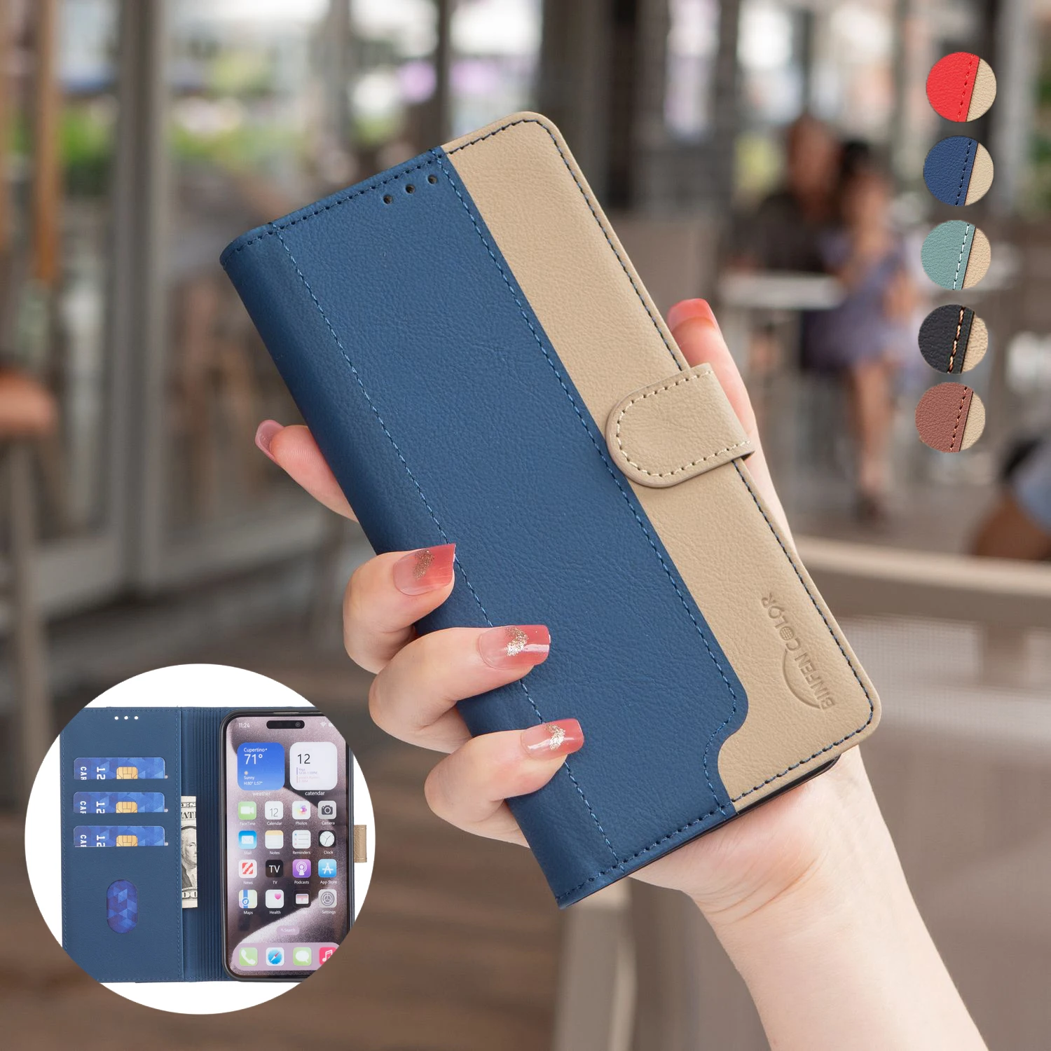 حافظة جلدية للأعمال لهاتف OPPO Reno 13F 11F 7Z 5F 5Z 5G حافظة بطاقات محفظة قلابة
