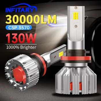 Infitary H7 H4 LED 자동차 헤드라이트, H11 H1 9005 9006 램프, 자동차 6500K 슈퍼 브라이트 전구, 자동차 액세서리 키트, 모토 라이트 