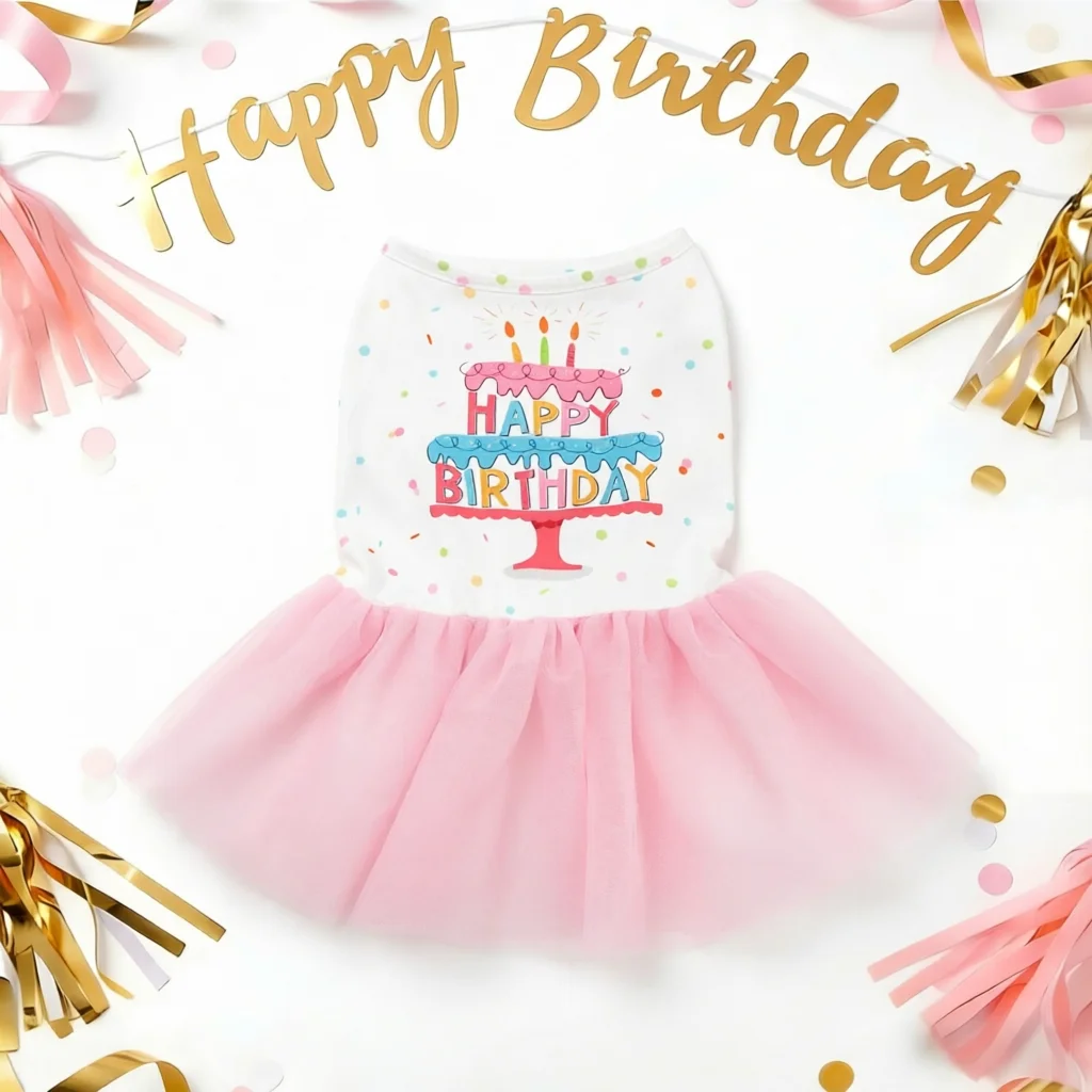 Vestido tul rosa fiesta cumpleaños para perros y gatos pequeños - imagen 2