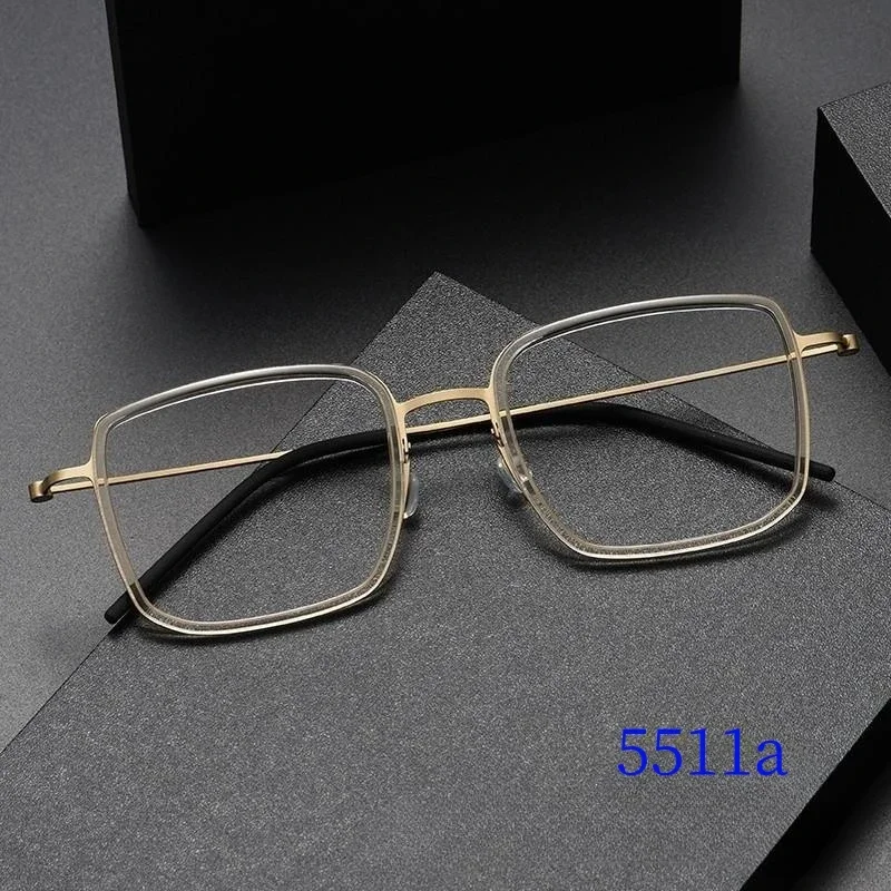 

Women Glasses Frames 5511A Denmark Titanium No Screw Korea Glasses Frames Optical Ultra-light Business Men's Eyeglasses Frame