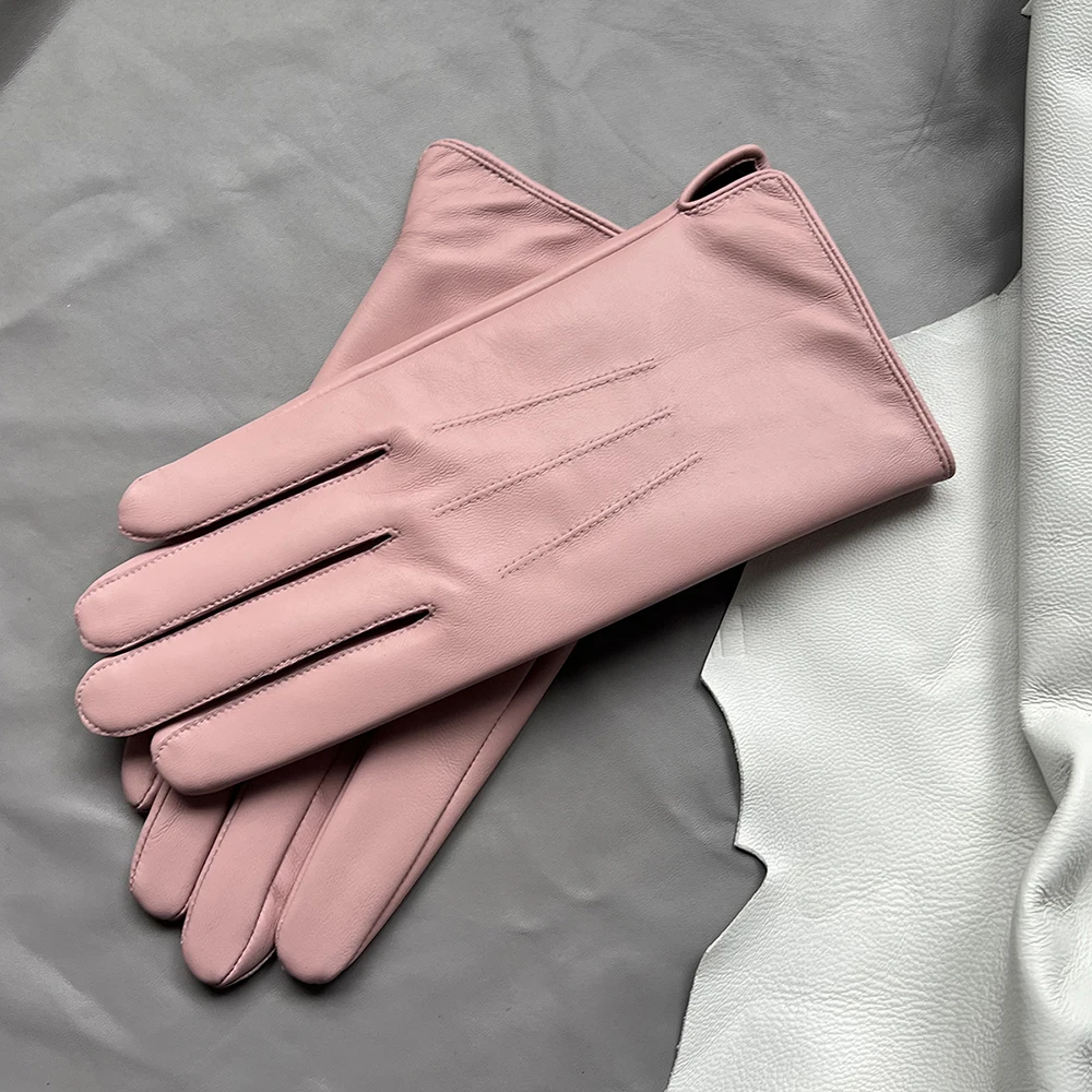 

Женские перчатки из овчины Перчатки мужского размера Розовые кожаные перчатки Розовые кожаные перчатки