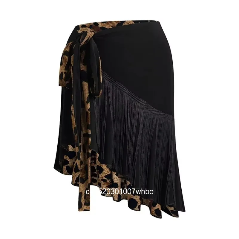 2026-summer-women's-latin-dance-leopard-pattern-skirt-adult-women's-sexy-double-sided-wear-stage-performance-dancer-tassel-skirt