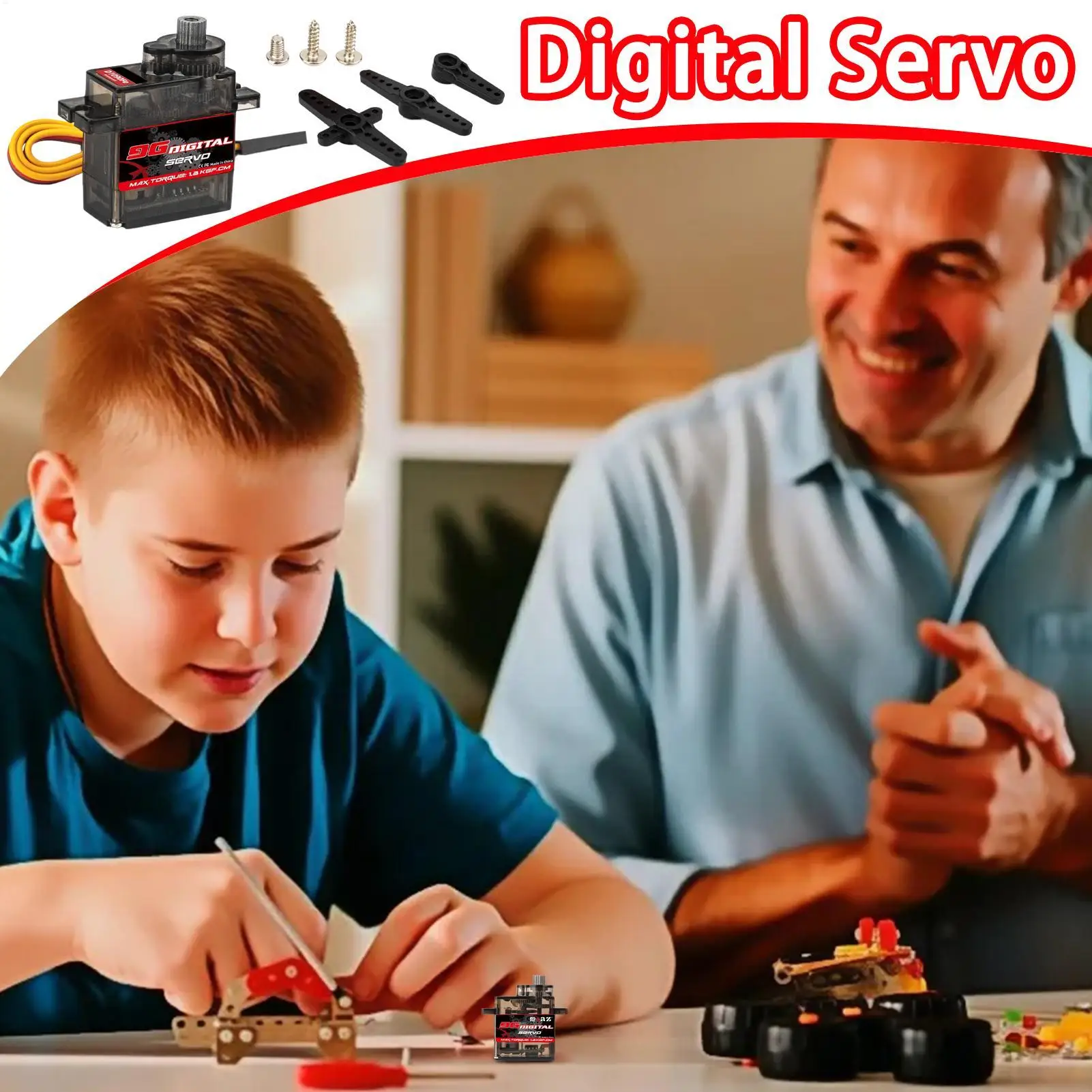 Digital Servo For RC Car RC Toy Digital Servo Motor 1.4Kg Control Angle 180 Degree Low Noise Robotics Accessory For Beginners