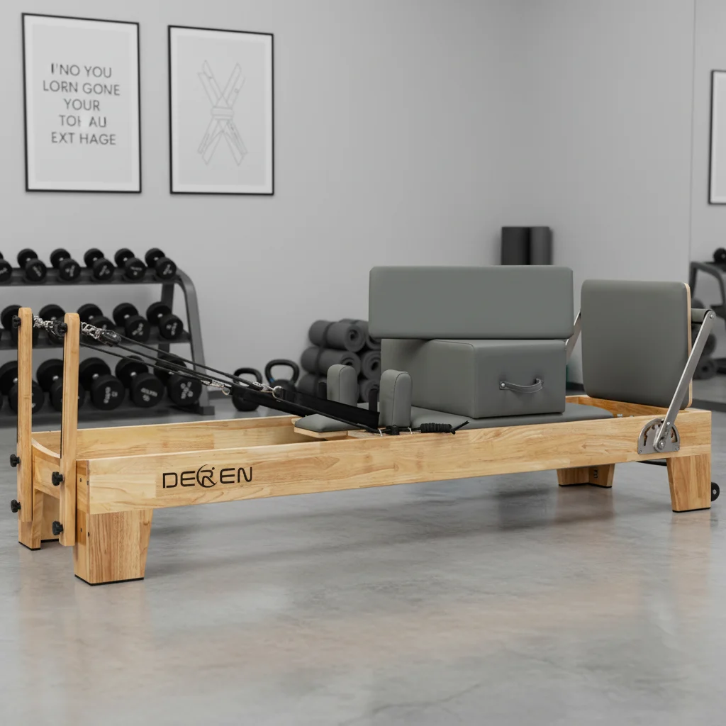 Hot Sale High Quality Durable Pilates Studio Reformer Custom Logo Oak Steel PU for Body Building Hot Pilates Machine
