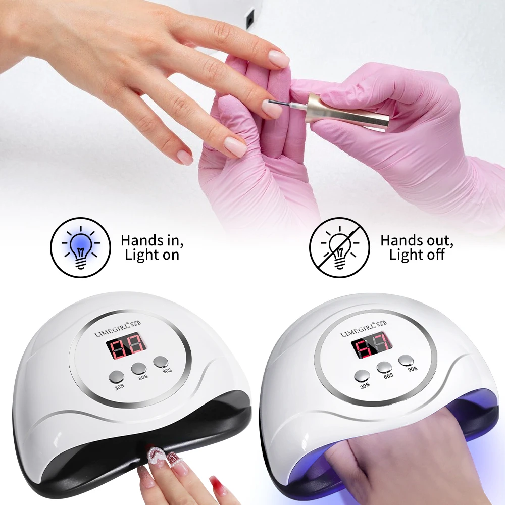 LIMEGIRL Professional Nail UV Lamp Manicure Nail Dryer Lamp LED for UV Gel Polish Drying LED UV Gel Nail Machine Smart Sensor USB Plug