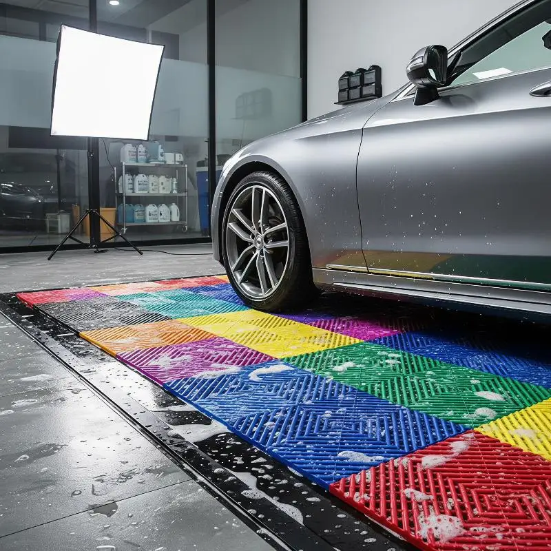 2026 Car Garage Floor Grate Plastic Modular Interlocking Tiles Pp Garage Floor Tiles Anti-slip Drainage Mesh Board