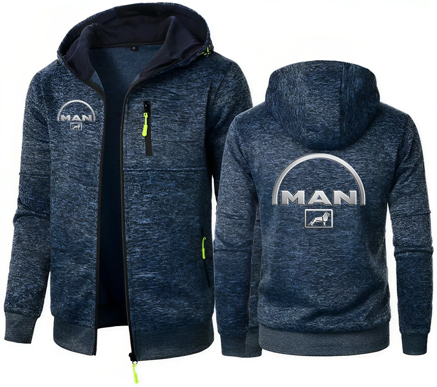 Caminhão homem logotipo do carro bens trem camisola masculina cardigan jaqueta com capuz zíper jacquard hoodies esportes de fitness ao ar livre camiso