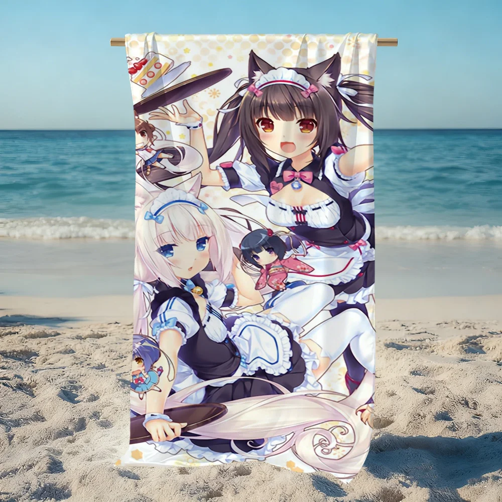 N-nekopara-a Anime Cartoon Towel Beach Quick Dry Soft Pool Towels Gift for Travel Gym Shower Camping Sports