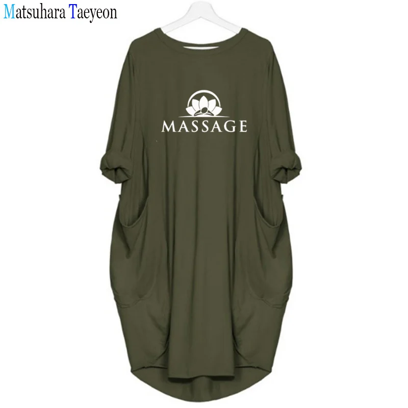 Women T Shirt Massage Print Womens Graphic Shirt Casual Tops for Women Full Sleeves Pockets Women Fashion Clothing Tee T-Shirt