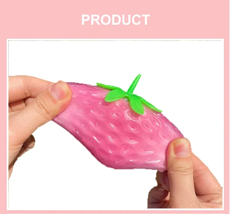 Simulazione di colore che cambia fragola Squishy bambini palla antistress agitarsi giocattoli di decompressione per bambini autismo sensoriale