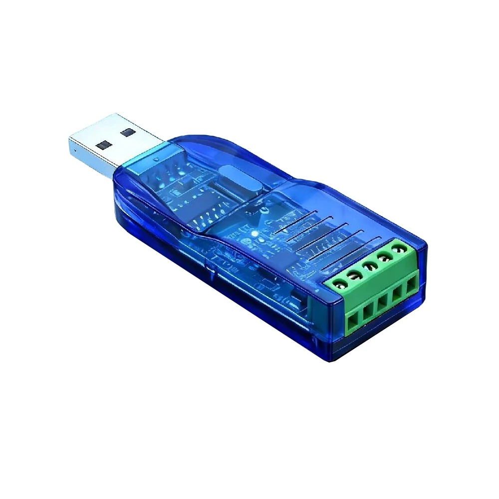 

USB to RS485 Serial Adapter CH340 Industrial 5V Output 15KV ESD 600W Surge TVS Anti-Reverse Protection Adapter for Windows Linux
