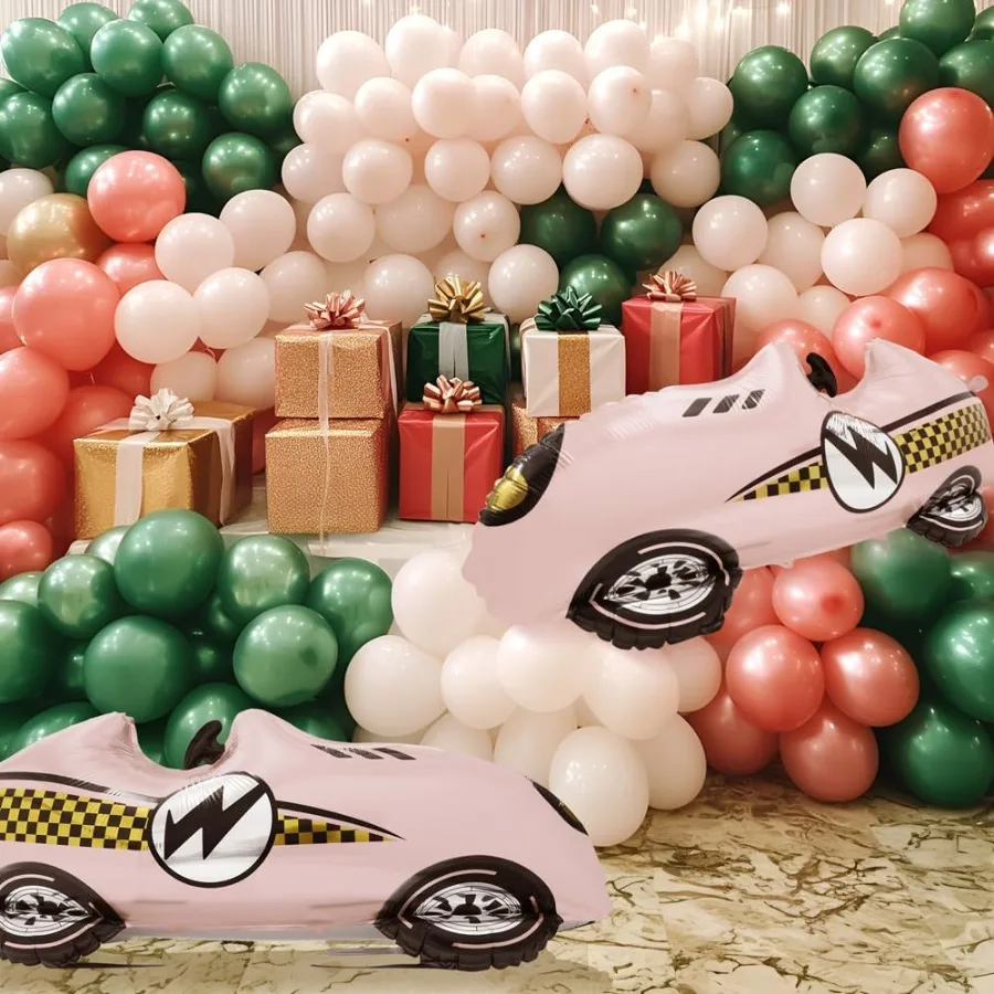4 couleurs Vintage voiture de course Roadster ballons grand rapide rapide rétro voiture de course véhicules à thème voiture de sport ballon pour 1er bébé S