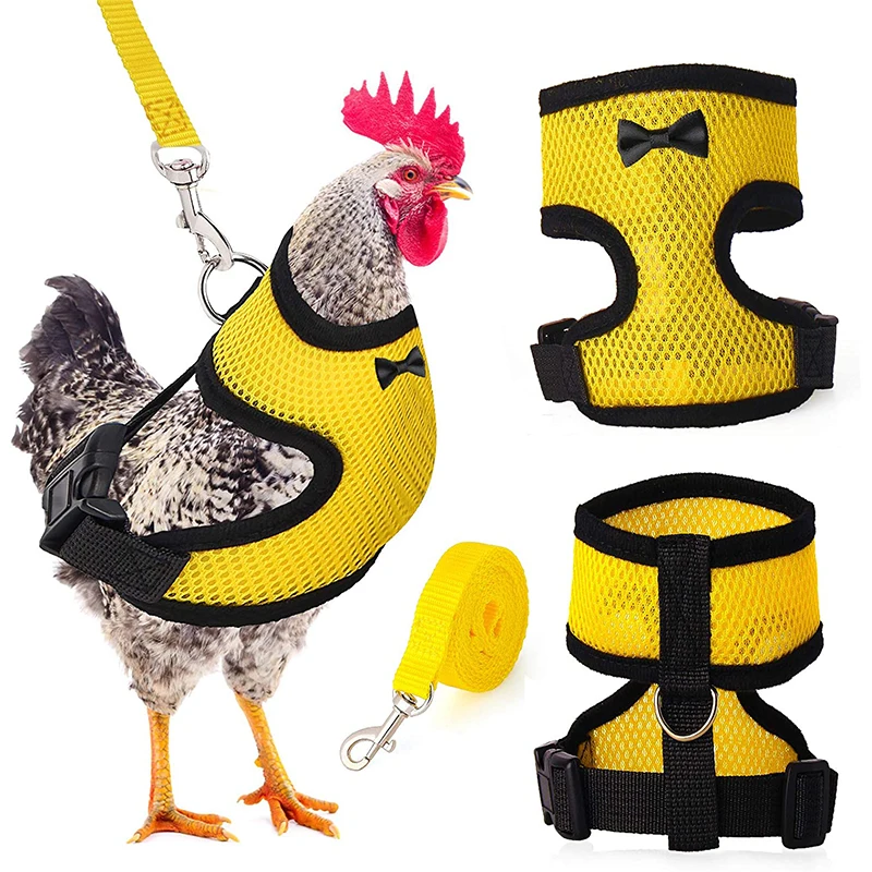 Adjustable Chicken Harness Leash Comfortable And Breathable Small Size Hen Pet Vest For Chicken Duck Goose Training Walking