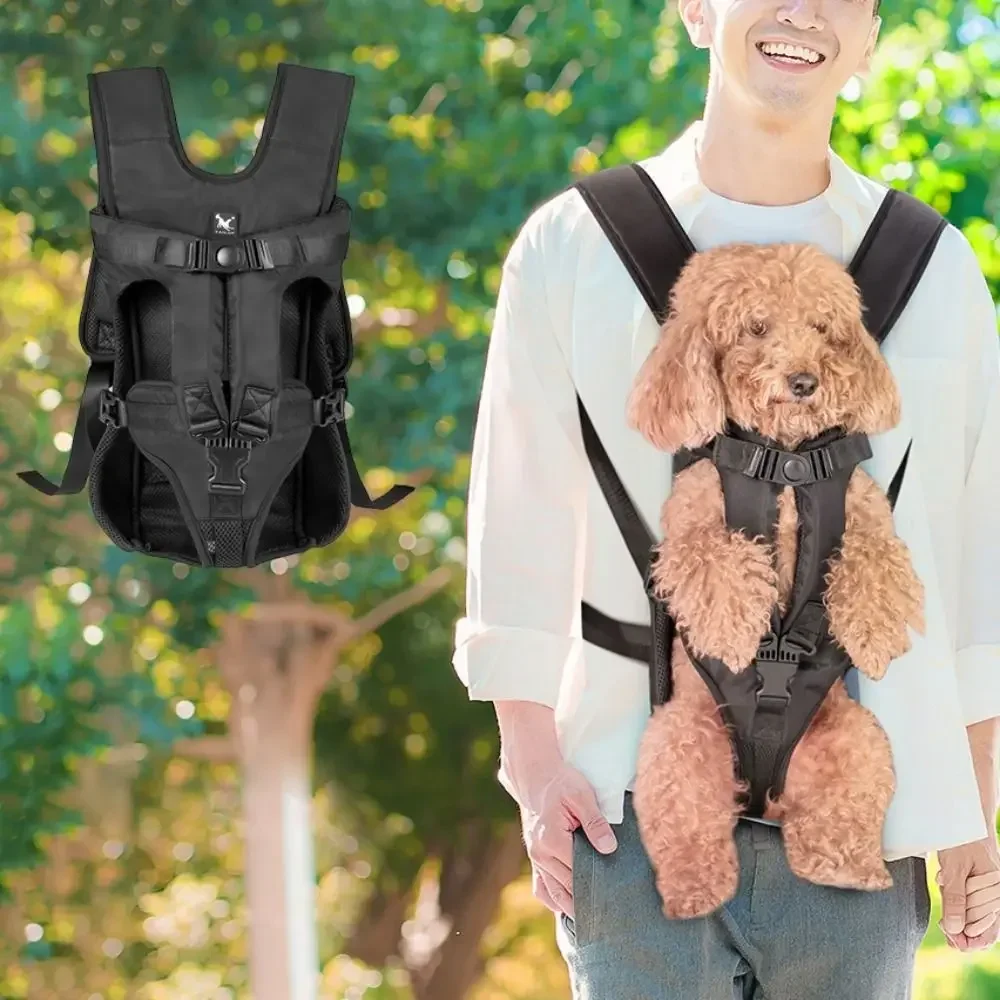 Hands Free Pet Front Backpacks Oxford Adjustable Dog Carrier Backpacks Breathable Puppy Carring Bags Dog Outgoing Bag Outdoor