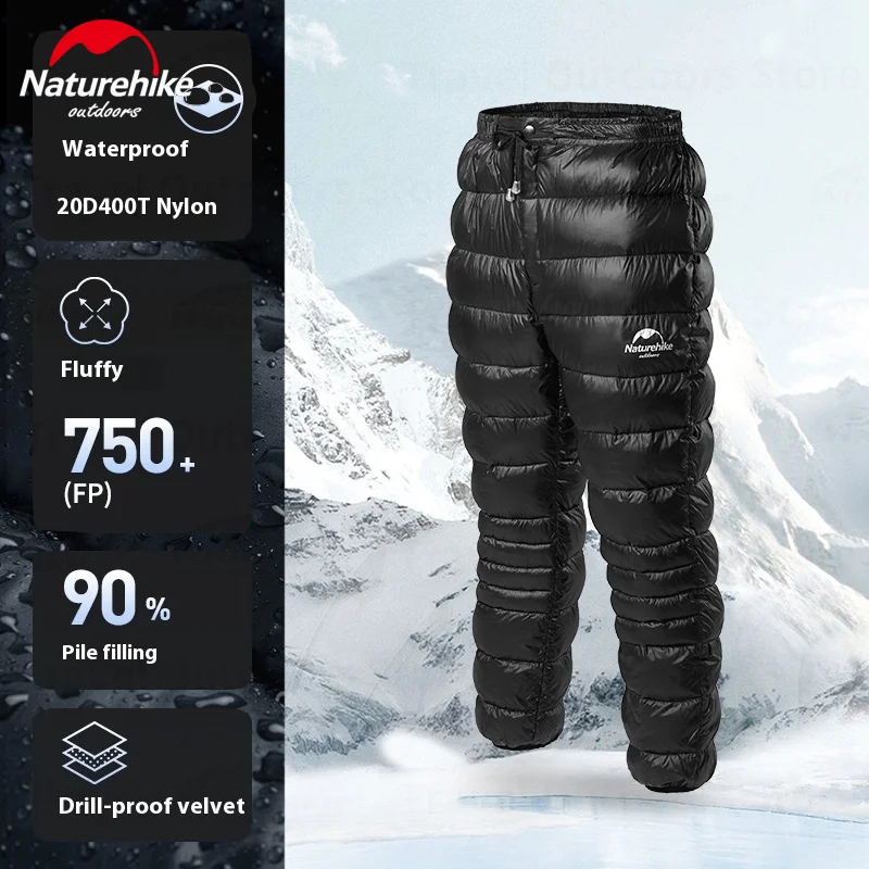 

Naturehike 750FP 90% Goose Down Trousers 238g Ultralight Winter Breathable Waterproof Pants Outdoor Keep Warm Men Women's Pants