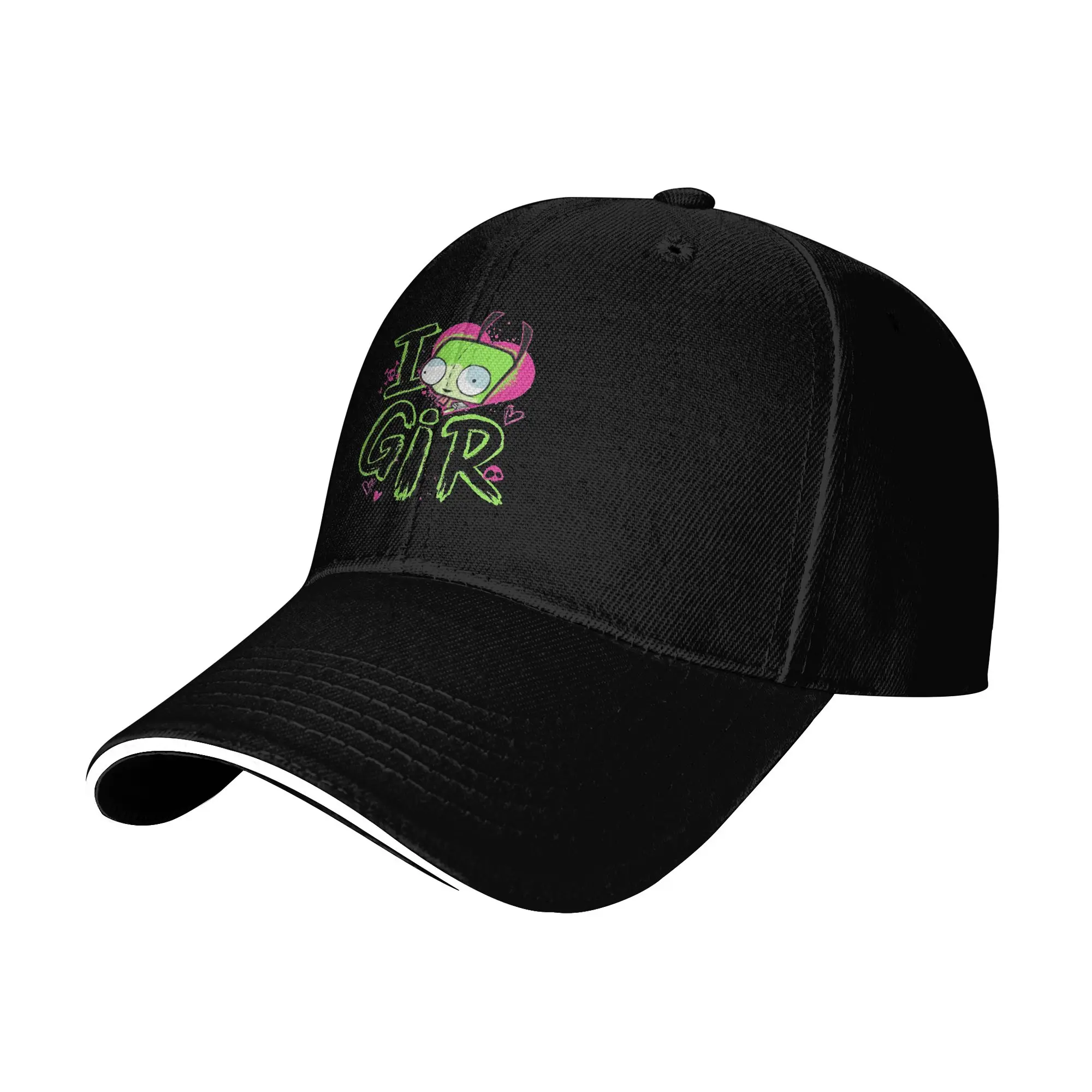 Invader Zim Valentine's Day Baseball Caps Hip Hop I Love GIR Retro Pop  Sandwich Caps for Men Women Adjustable Dad Hat Sport