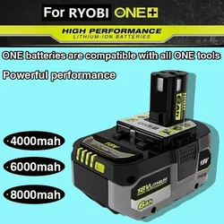 ForRYOBI ONE+ batería de litio de alto rendimiento 18V sin efecto de memoria, baja autodescarga, adecuada para todas las herramientas ONE+ P104, P107