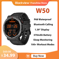 Blackview W50 Waterproof Smartwatch 1.39 TFT 360*360 Touch Display 370mAh Bluetooth calling Message Alert for Android IOS