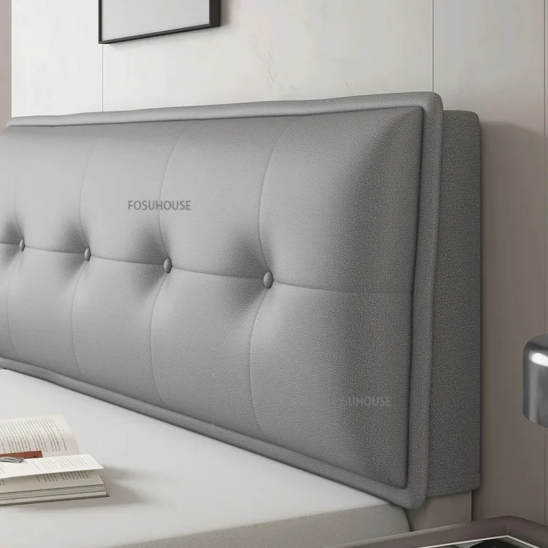 مسند ظهر ناعم ألواح أمامية تكنولوجيا قماش قابل للغسل وسادة مسند ظهر بسيطة ذاتية اللصق لسرير مزدوج بدون لوح أمامي #5