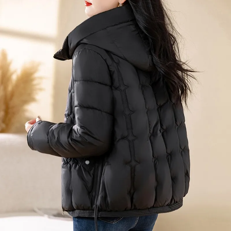 2024 Hooded Parkas Women Winter Korean Fashion All-match Coats Thicken Keep Warm Streetwear Casual Female Outwear