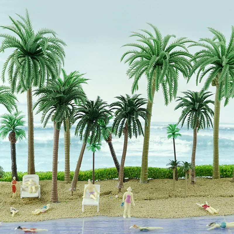 Ho Scale Model Palm Tree Artificial Coconut Landscape Train Railway Beach Seaside Diy Layout Scenery Miniature Diorama