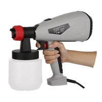 600W HVLP Hand Held High Pressure Electric Spray Gun 700ml High Power Portable Airless Paint Sprayer Latex Paint Spray Gun