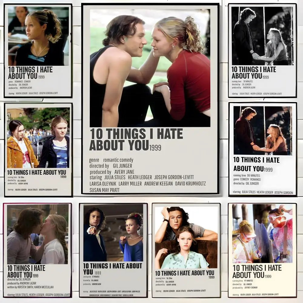 Klassischer amerikanischer Film, 10 T-Things I Hate About You Poster, Wandkunstdruck, Poster, dekoratives Wandbild, Heimdekoration, Geschenk, ungerahmt