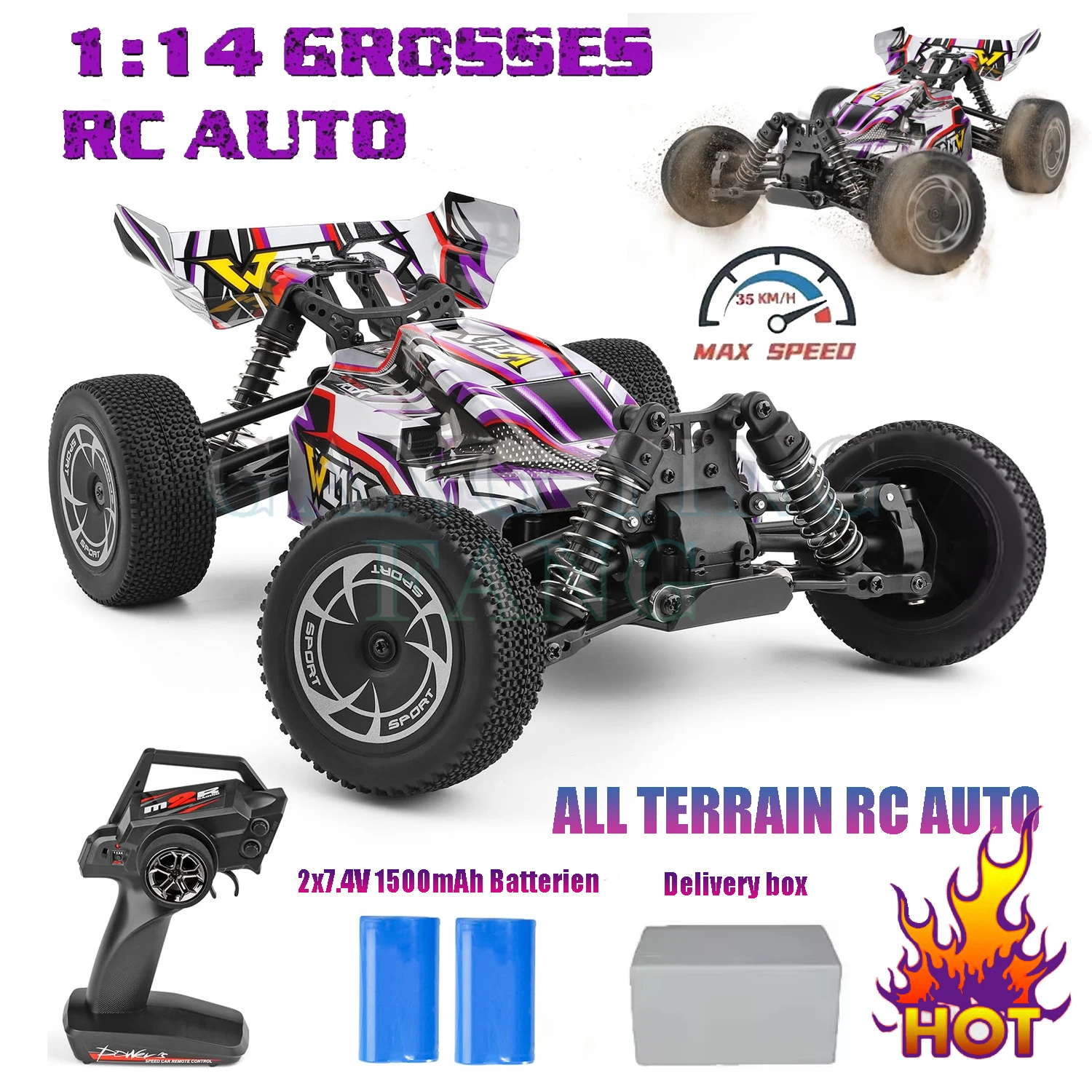 

WLtoys 144016 Fast RC Cars 35KM/H OR 75KM/H 1/14 off Road 4WD Drift Toys,2.4G Remote Control Monster Truck for Adults and Kids