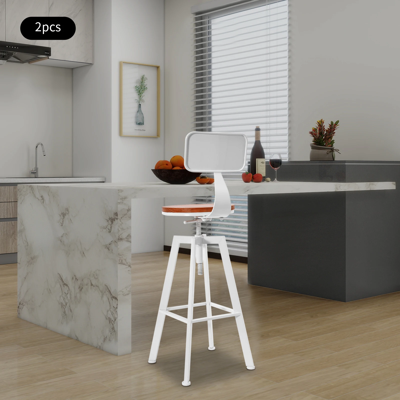 Tabourets de bar robustes de qualité commerciale, expérience d'assise confortable, base solide, idéal pour les îlots de cuisine, les bars et les bureaux.