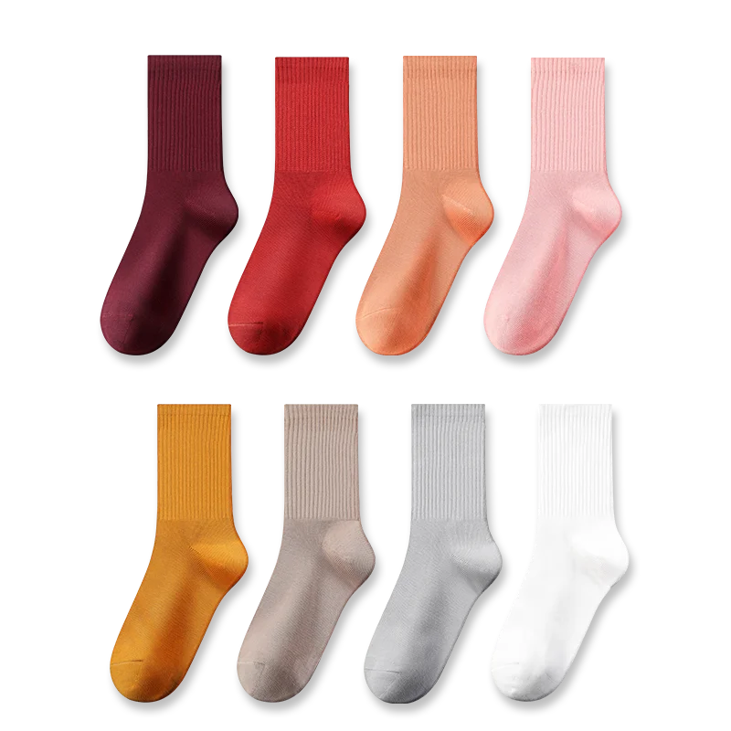 MIIOW 5 Pairs Cotton Women Socks Simple Soft Cute Casual Harajuku Slipper Girl Antibacterial Ankle Kawaii High Tube Sock Set