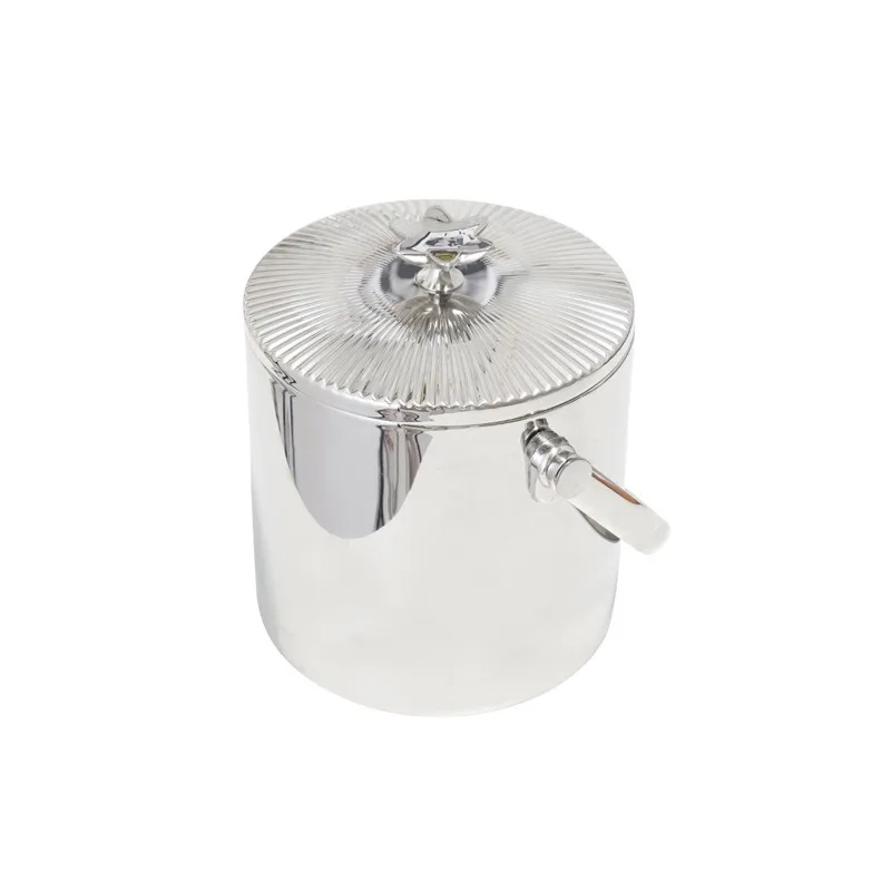 Light luxury double-layer ice bucket, ice storage bucket, stainless steel commercial creative champagne bucket, red wine chilled