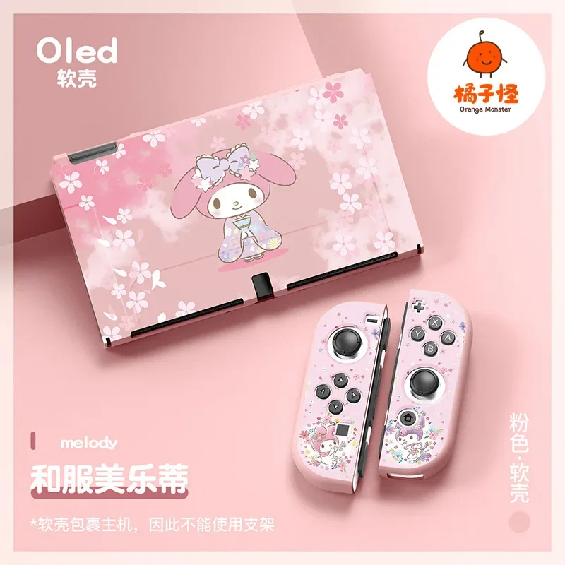 Sanrio Hello Kitty Kuromi Soft Case Joycon Protective Shell Cover for Nintendo Switch NS OLED Console Crystal Cases Accessories