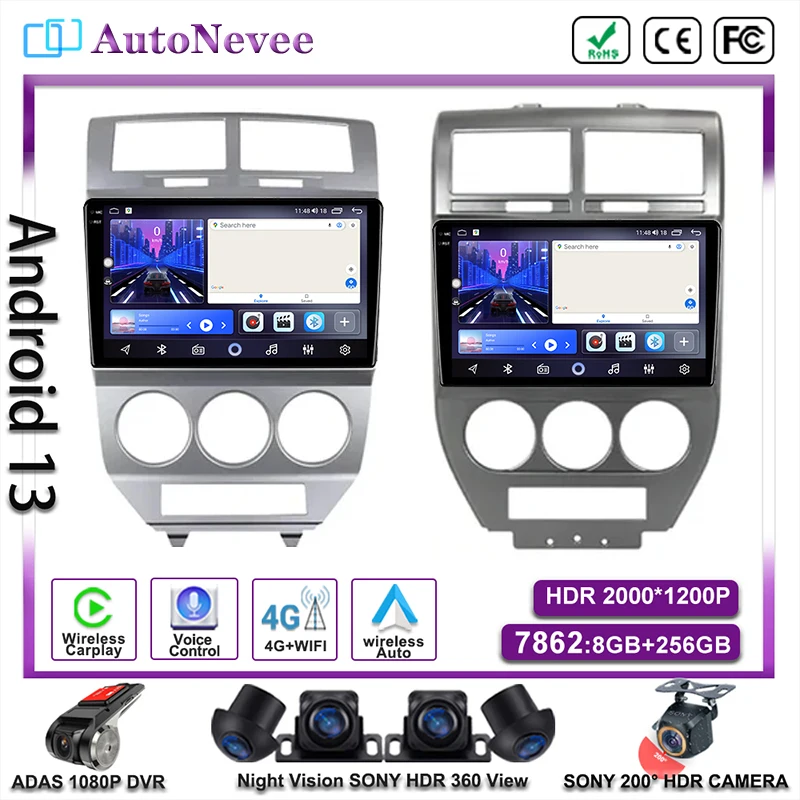 

Android 13 For Dodge Caliber Jeep Compass 1 MK Patriot 2006-2010 Car Radio Multimedia Player Navigation Auto Stereo GPS 2DIN DVD