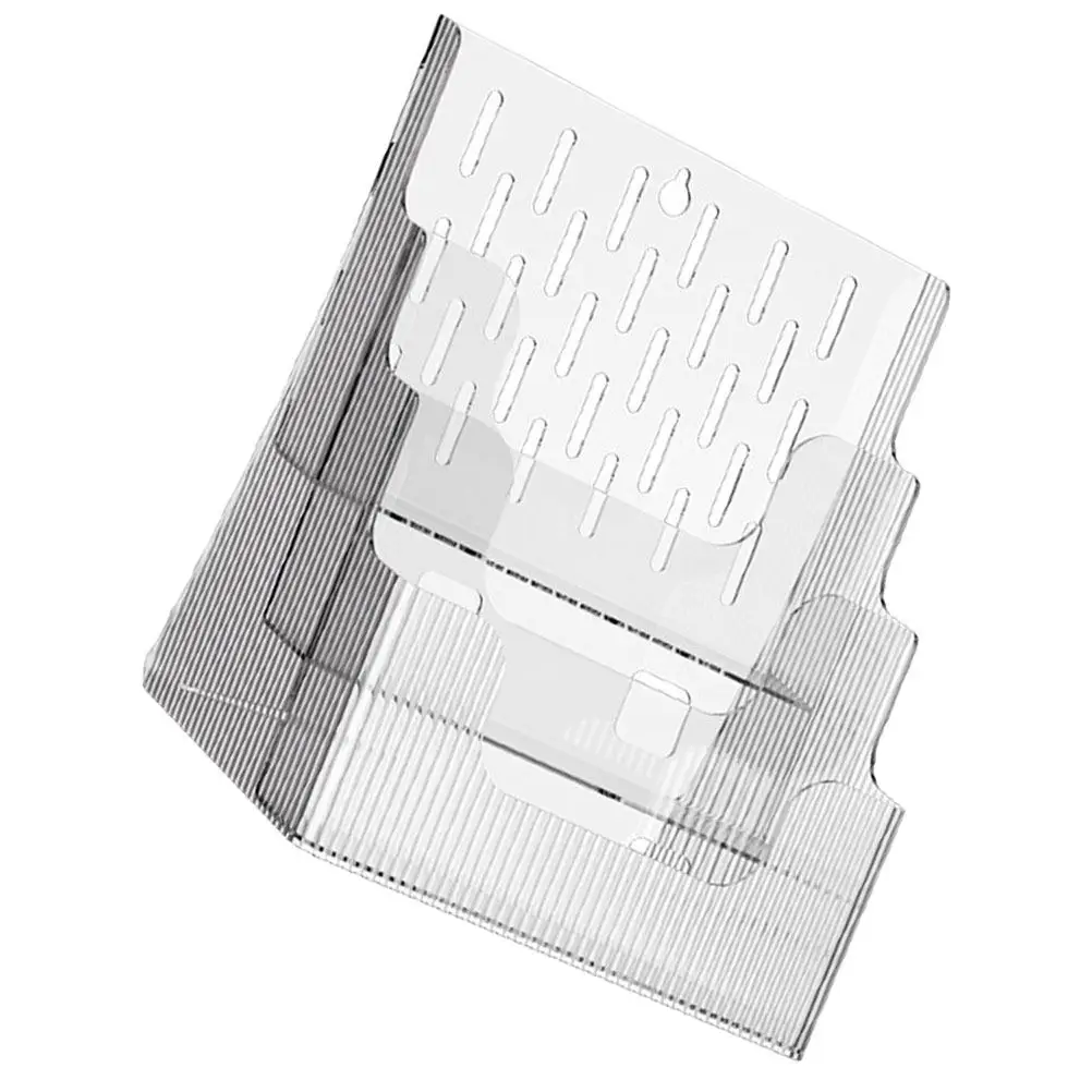 

Clear Desktop File Rack with Sloping Design for A4 Papers Books Notepads Office Study Room Organizer Pet Material Document