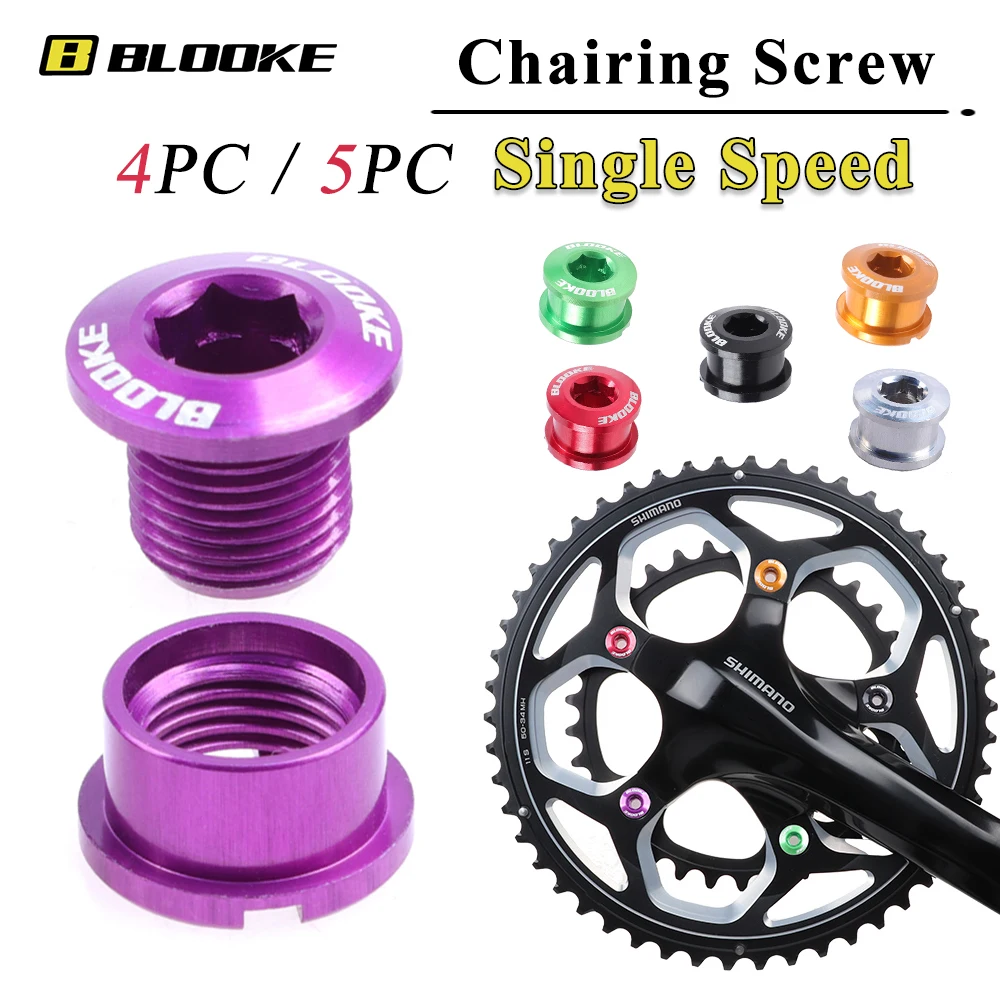 BLOOKE-MTB Road Bike Chainring Screw Single Speed Aluminum Alloy Crankset Cover for Shimano Sram Chainwheel Crank Bolt Cap Parts