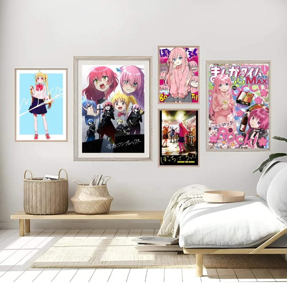 Bocchi The Rock Anime Poster Decorative Painting Bedroom Bedside Wall Sticker Living Room Entrance Cafe Mural Home Decoration