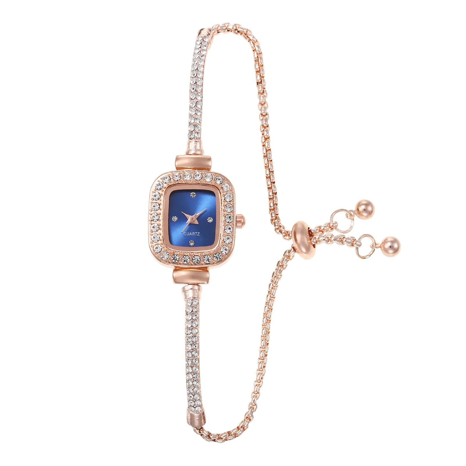 JOLink-Montres en diamant pour femme, bracelet analogique, montre-bracelet, cadran carré, cadeau merveilleux